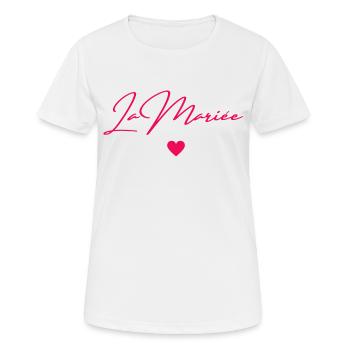 La mariée - T-shirt respirant Femme - blanc - Devant - AI Model Female 172 dark (172cm)