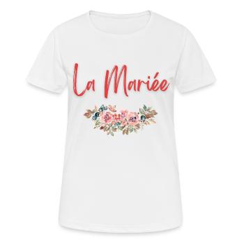 evjf humour team bride de la mariée - T-shirt respirant Femme - blanc - Devant - AI Model Female 172 dark (172cm)