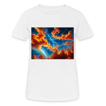 Blauer roter Himmel mit einer kreaturgenerierten KI - Frauen T-Shirt atmungsaktiv - Weiß - Vorne - AI Model Female 172 dark (172cm)