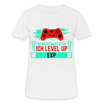 ICH WERDE NICHT ÄLTER, ICH LEVEL UP - Frauen T-Shirt atmungsaktiv - Weiß - Vorne - AI Model Female 172 dark (172cm)