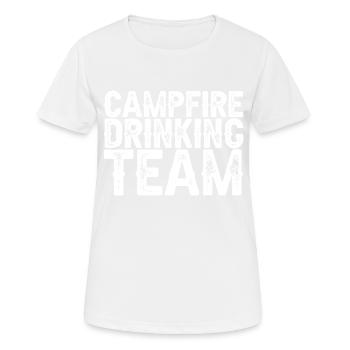 Campfire Drinking Team - Frauen T-Shirt atmungsaktiv - Weiß - Vorne - AI Model Female 172 dark (172cm)