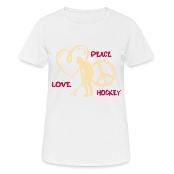 Hockey Feldhockey Damenhockey Hockeyspielerin - Frauen T-Shirt atmungsaktiv - Weiß - Vorne - AI Model Female 172 dark (172cm)