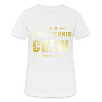 Table Tennis Crew - Frauen T-Shirt atmungsaktiv - Weiß - Vorne - AI Model Female 172 dark (172cm)