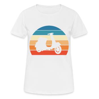 Motorroller Moped Geschenk Retro - Frauen T-Shirt atmungsaktiv - Weiß - Vorne - AI Model Female 172 dark (172cm)