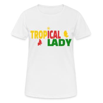 Tropical lady - Women's Breathable T-Shirt - white - Front - AI Model Female 172 dark (172cm)