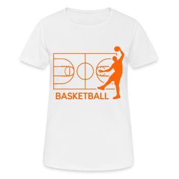 Basketteur slamdunk joueur de basket-ball « lancer des paniers » - T-shirt respirant Femme - blanc - Devant - AI Model Female 172 dark (172cm)