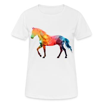 Bak le cheval multicolore - T-shirt respirant Femme - blanc - Devant - AI Model Female 172 dark (172cm)
