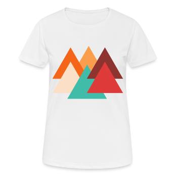 Retro-Dreieck - Frauen T-Shirt atmungsaktiv - Weiß - Vorne - AI Model Female 172 dark (172cm)