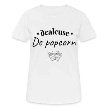 Dealeuse de popcorn - T-shirt respirant Femme - blanc - Devant - AI Model Female 172 dark (172cm)