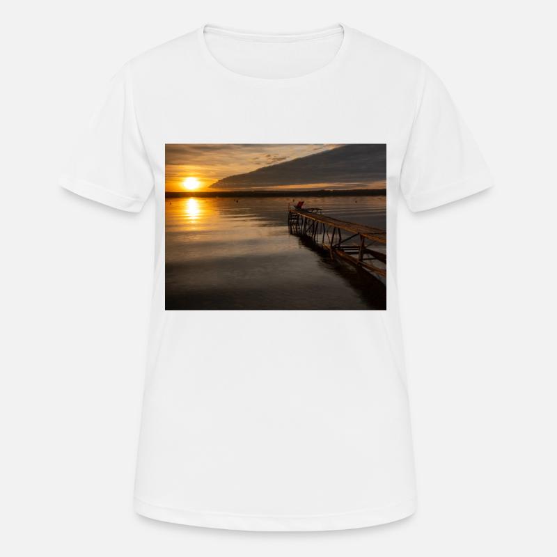 Sunset at Lake Ammersee - Women's Breathable T-Shirt - white