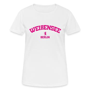 Weißensee - Berlin - Deutschland - Germany - Frauen T-Shirt atmungsaktiv - Weiß - Vorne - AI Model Female 172 dark (172cm)
