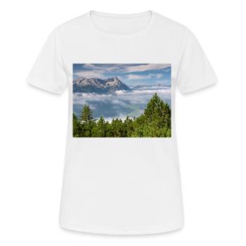 View from the to the Alpspitze and Zugspitze - Women's Breathable T-Shirt - white - Front - AI Model Female 172 dark (172cm)