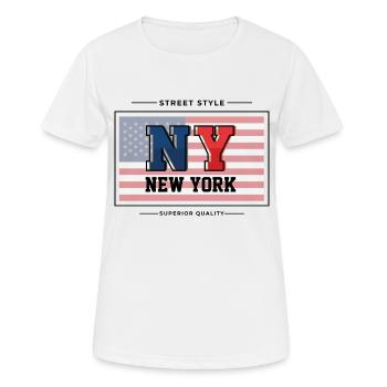 New York - T-shirt respirant Femme - blanc - Devant - AI Model Female 172 dark (172cm)