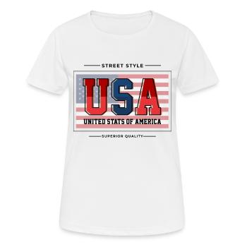 United States - Women's Breathable T-Shirt - white - Front - AI Model Female 172 dark (172cm)