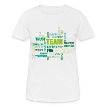Team - Frauen T-Shirt atmungsaktiv - Weiß - Vorne - AI Model Female 172 dark (172cm)