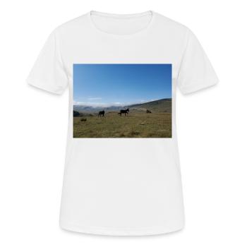 Ânes, Montagnes, Prairies - T-shirt respirant Femme - blanc - Devant - AI Model Female 172 dark (172cm)