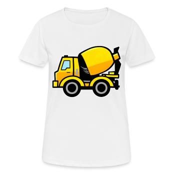 Yellow Concrete Mixer - Women's Breathable T-Shirt - white - Front - AI Model Female 172 dark (172cm)
