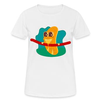 BROT - Frauen T-Shirt atmungsaktiv - Weiß - Vorne - AI Model Female 172 dark (172cm)