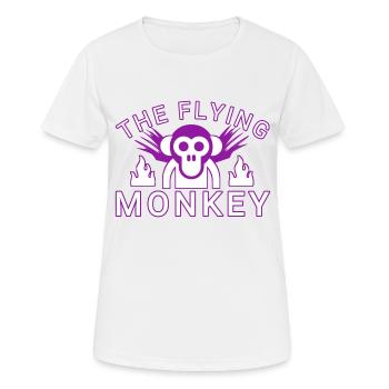 Der fliegende Affe - Frauen T-Shirt atmungsaktiv - Weiß - Vorne - AI Model Female 172 dark (172cm)