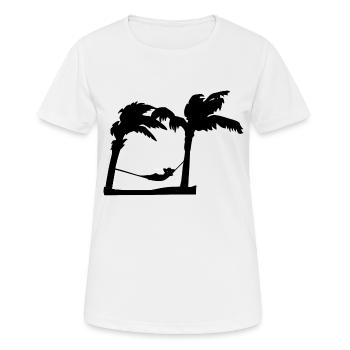 Strand - Frauen T-Shirt atmungsaktiv - Weiß - Vorne - AI Model Female 172 dark (172cm)