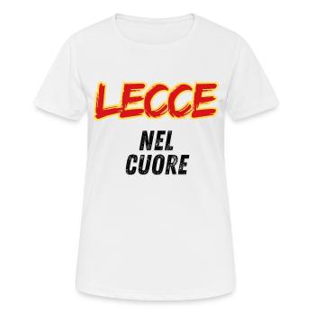 Lecce Jaune Rouge dans le Cœur - T-shirt respirant Femme - blanc - Devant - AI Model Female 172 dark (172cm)