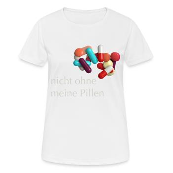 Pas sans mes pilules - T-shirt respirant Femme - blanc - Devant - AI Model Female 172 dark (172cm)