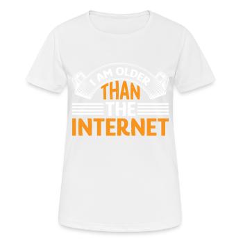 Je suis plus vieux qu’Internet 7 - T-shirt respirant Femme - blanc - Devant - AI Model Female 172 dark (172cm)