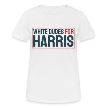 White-Dudes-For-Harris - Frauen T-Shirt atmungsaktiv - Weiß - Vorne - AI Model Female 172 dark (172cm)