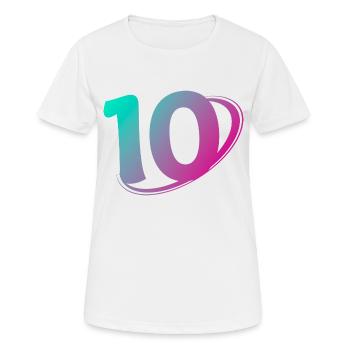 Nummer 10 mehrfarbig - Frauen T-Shirt atmungsaktiv - Weiß - Vorne - AI Model Female 172 dark (172cm)