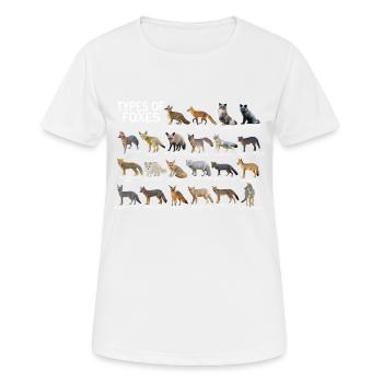 Types Of Foxes Funny Foxes Of The World - Women's Breathable T-Shirt - white - Front - AI Model Female 172 dark (172cm)