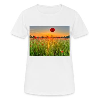 Mohnfeld Wolfsburg - Frauen T-Shirt atmungsaktiv - Weiß - Vorne - AI Model Female 172 dark (172cm)