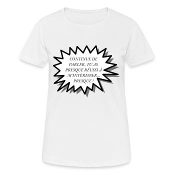 Phrases humoristique - T-shirt respirant Femme - blanc - Devant - AI Model Female 172 dark (172cm)