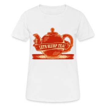 Rote Teekanne Teezeit - Frauen T-Shirt atmungsaktiv - Weiß - Vorne - AI Model Female 172 dark (172cm)