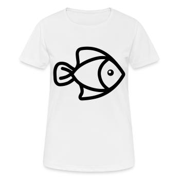 Poisson - T-shirt respirant Femme - blanc - Devant - AI Model Female 172 dark (172cm)