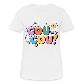Hallo - Süße Nachricht - Frauen T-Shirt atmungsaktiv - Weiß - Vorne - AI Model Female 172 dark (172cm)