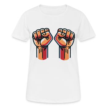 Poing 2 - T-shirt respirant Femme - blanc - Devant - AI Model Female 172 dark (172cm)