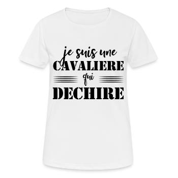 Je suis une cavalière qui déchire - T-shirt respirant Femme - blanc - Devant - AI Model Female 172 dark (172cm)