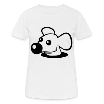 Souris Grand Nez Trou Inférieur Trou De Souris Peeps Mignon - T-shirt respirant Femme - blanc - Devant - AI Model Female 172 dark (172cm)