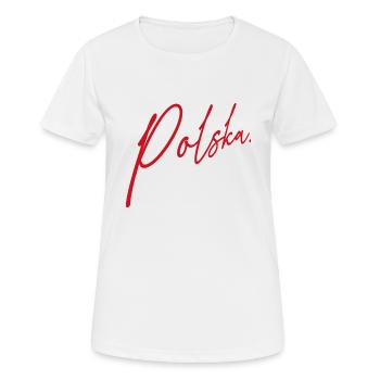 Polska Lettrage - Polen - Pologne - polnisch - T-shirt respirant Femme - blanc - Devant - AI Model Female 172 dark (172cm)
