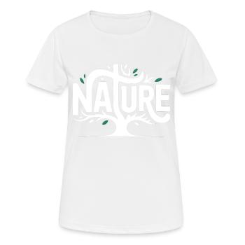 Natur - Coo Tree Logo - Frauen T-Shirt atmungsaktiv - Weiß - Vorne - AI Model Female 172 dark (172cm)
