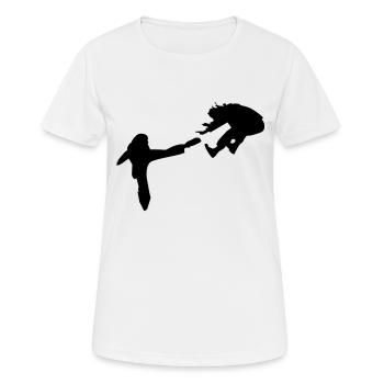 Kampf - Frauen T-Shirt atmungsaktiv - Weiß - Vorne - AI Model Female 172 dark (172cm)