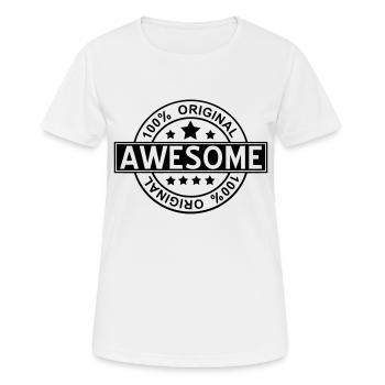 awesome - Women's Breathable T-Shirt - white - Front - AI Model Female 172 dark (172cm)