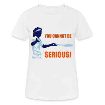 YOU CANNOT BE SERIOUS! - Women's Breathable T-Shirt - white - Front - AI Model Female 172 dark (172cm)