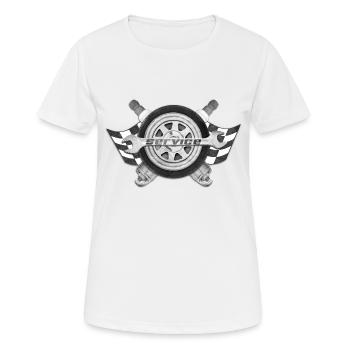 Service - Frauen T-Shirt atmungsaktiv - Weiß - Vorne - AI Model Female 172 dark (172cm)