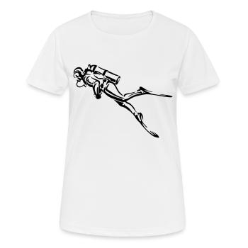 diving - Frauen T-Shirt atmungsaktiv - Weiß - Vorne - AI Model Female 172 dark (172cm)