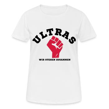 ULTRAS | Zusammen stehen - Frauen T-Shirt atmungsaktiv - Weiß - Vorne - AI Model Female 172 dark (172cm)