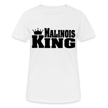 MALINOIS KING - Frauen T-Shirt atmungsaktiv - Weiß - Vorne - AI Model Female 172 dark (172cm)