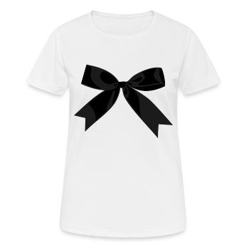 Schleife Schwarz - Frauen T-Shirt atmungsaktiv - Weiß - Vorne - AI Model Female 172 dark (172cm)