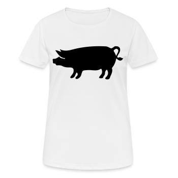 porc - T-shirt respirant Femme - blanc - Devant - AI Model Female 172 dark (172cm)