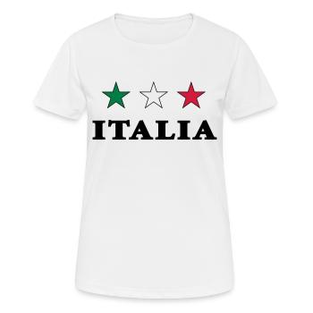 Italia - Italien mit 3 Sternen Gruen Weiss Rot - Frauen T-Shirt atmungsaktiv - Weiß - Vorne - AI Model Female 172 dark (172cm)